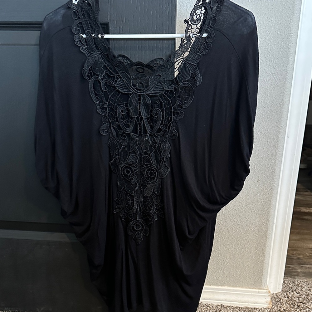 Elegant Black Lace Women's Top